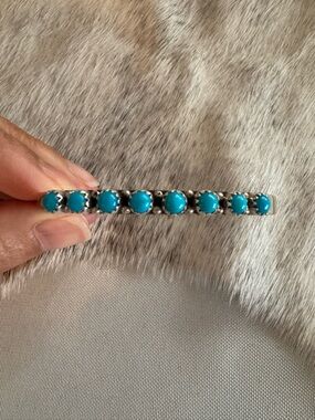 Native American Turquoise Snake eye Sterling Bracelet